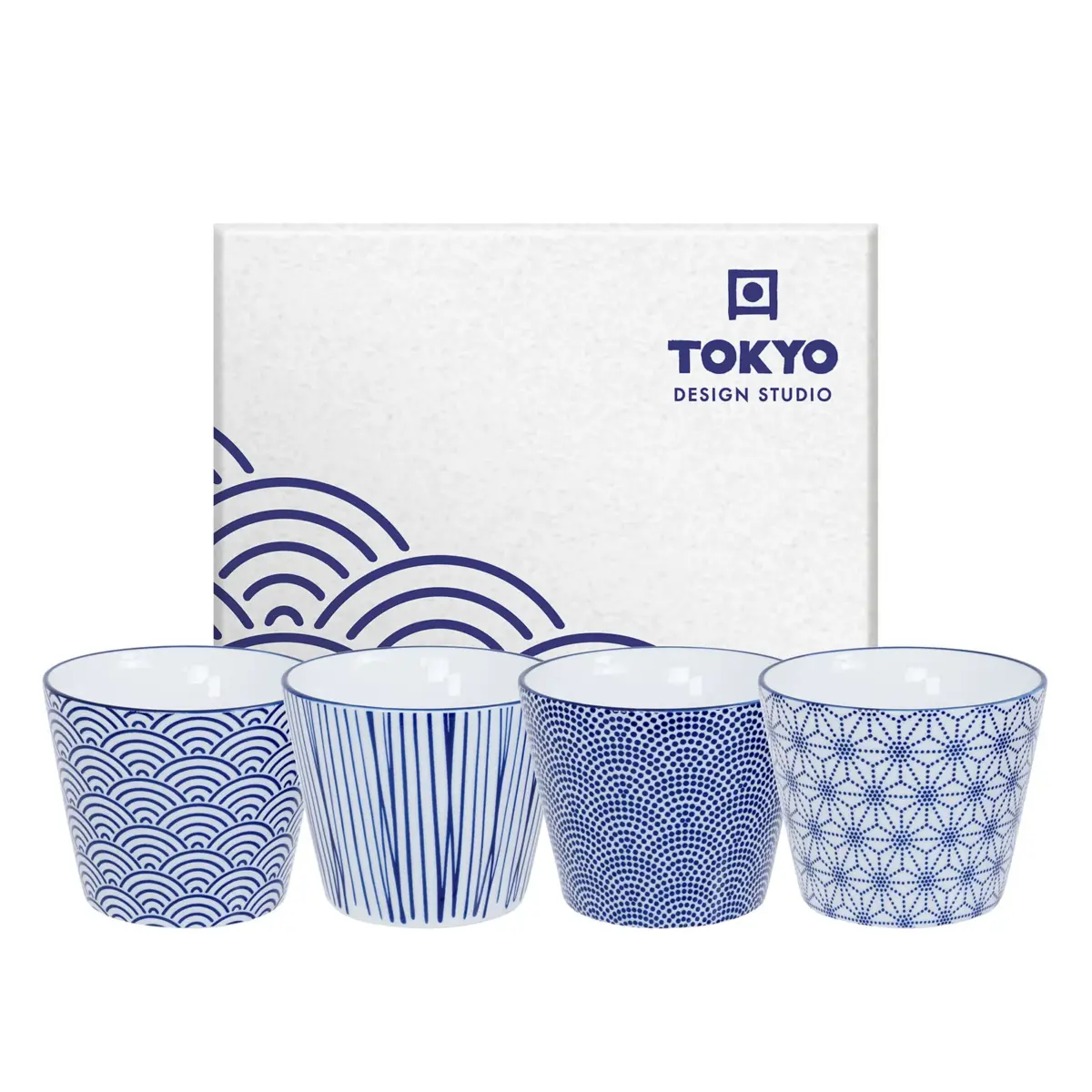 Nippon Blue Tekopper (4 stk.) i gaveeske - Tokyo design studio